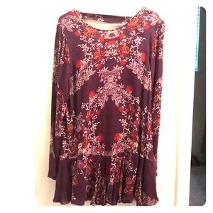 Multicolor Open Back Free People Long Sleeve Dress
